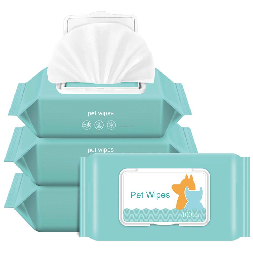 80pcs pet grooming wipes Soft Shower Clean Deodorizing Wet Portable OEM Ear Eye Hypoallergenic Dogs Pets Wipes for Grooming